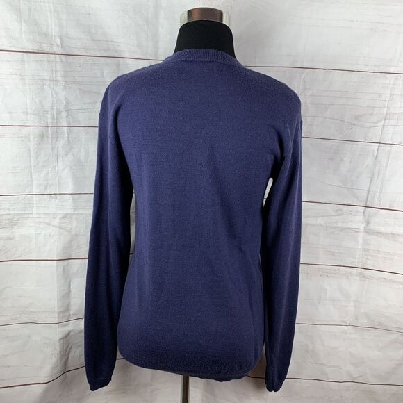 Core Concepts Merino Wool Sweater Pullover Small Red Navy Graphic Ski Deer Geo - Picture 6 of 16